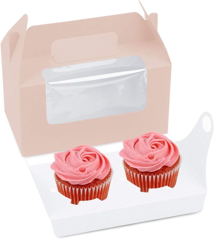 Photo 1 of 20 Pcs Cupcake Boxes, 2 Holders Cupcake Containers Muffins Cupcake Carriers Holder