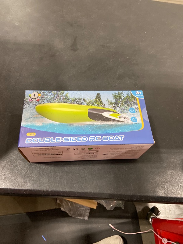 Photo 1 of O WOWZON RC Boat - Double Sided Driving Design Remote Control Boat for Summer Pools and Lakes with LED Light, 2.4 GHZ for Beginner Adults and Kids RC Boats Toys Gifts