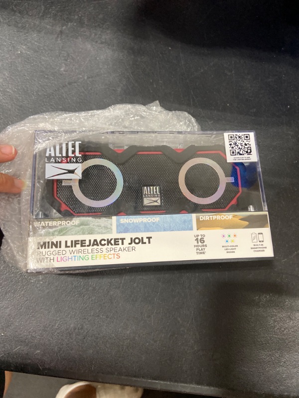 Photo 2 of Altec Lansing Mini LifeJacket 2 - IP67 Waterproof Floating Bluetooth Speaker For Pool And Travel, Shockproof and Snowproof Portable Speaker for Outdoor, 30ft Range and 10 Hour Playtime Black