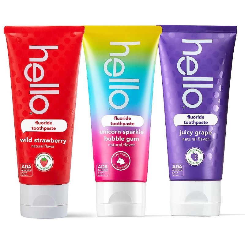 Photo 1 of 
hello Variety (Unicorn, Strawberry, Grape) Fluoride Kids Toothpaste