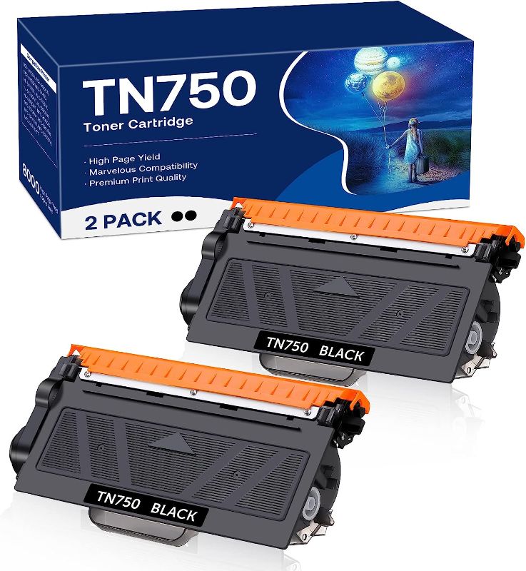 Photo 1 of MCYCOLOR TN750 Toner Cartridge Compatible Replacement for Brother TN750 TN-750 TN720 TN-720 to Use with HL-5470DW HL-5450DN HL-6180DW MFC-8710DW 8910DW 8950DW 8510DN 6180DWT (2 Black, High Yield)
