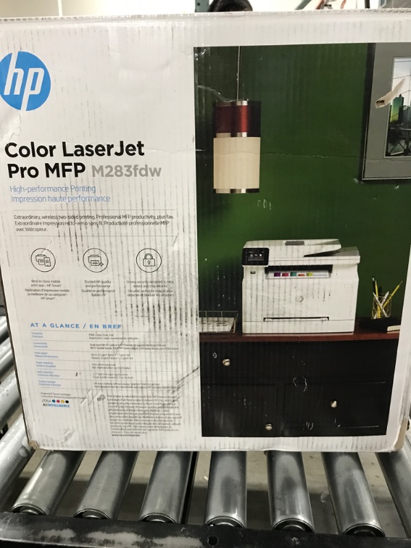 Photo 8 of HP Color LaserJet Pro M283fdw Wireless All-in-One Laser Printer, Remote Mobile Print, Scan & Copy, Duplex Printing, Works with Alexa (7KW75A), White