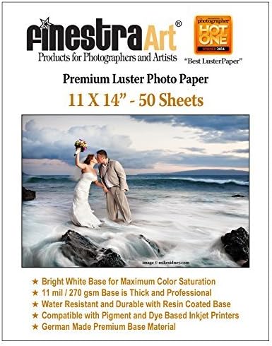 Photo 1 of 11" X 14" Premium Luster Inkjet Photo Paper - 50 Sheets 