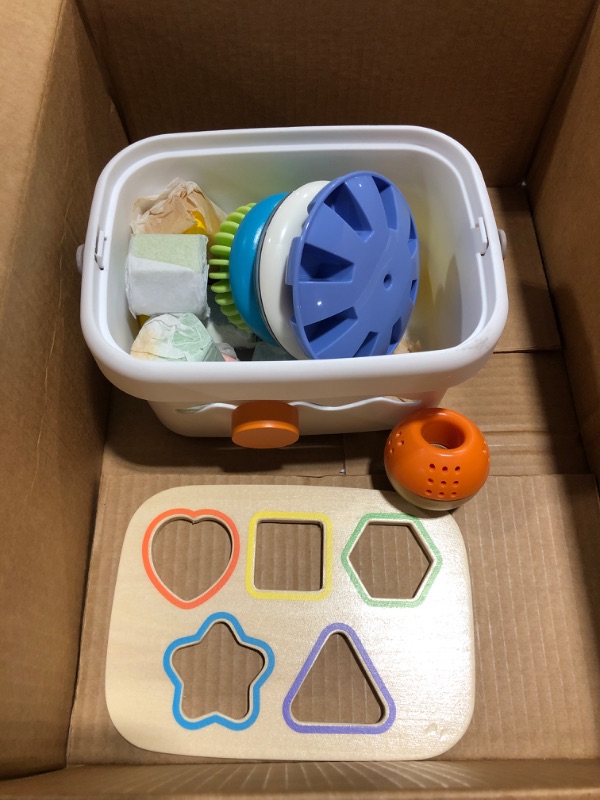 Photo 1 of Amazon Basics Wooden Shape Sorter and Rainbow Stacker Classic Toy Set-Sorting Play For Infants Age 12M+, Multicolor
