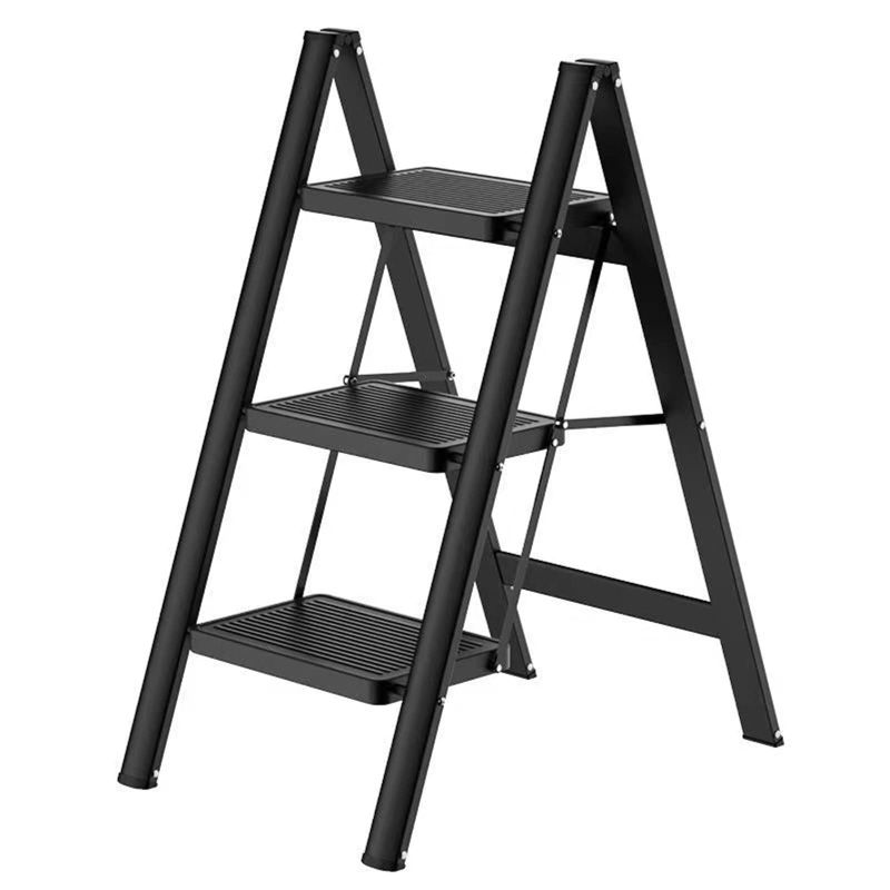 Photo 1 of 3 Step Ladder,Folding Step Stool with Wide Anti-Slip Pedal,330lbs Load Capacity,Lightweight and Portable for Kitchen Space Saving Black