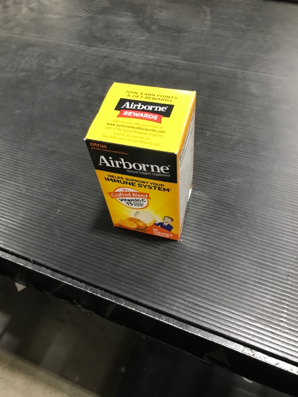 Photo 2 of Airborne 1000mg Chewable Tablets with Zinc, Immune Support Supplement with Powerful Antioxidants Vitamins A C & E - 96 Tablets, Citrus Flavor Citrus 96 Count (Pack of 1)