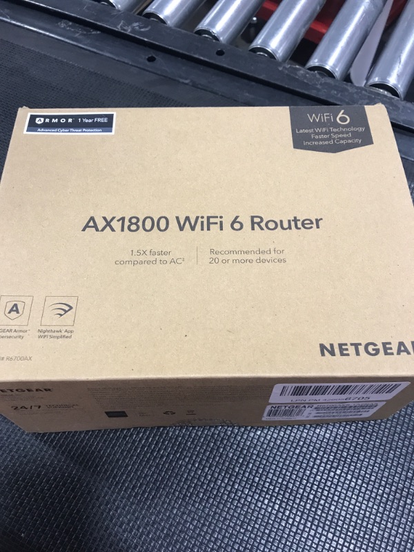 Photo 6 of NETGEAR 4-Stream WiFi 6 Router (R6700AXS) – with 1-Year Armor Cybersecurity Subscription - AX1800 Wireless Speed (Up to 1.8 Gbps) | Coverage up to 1,500 sq. ft., 20+ devices, AX WiFi 6 w/ 1yr Security