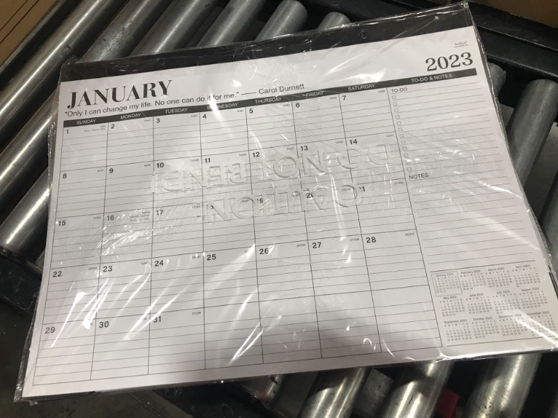 Photo 2 of (10) 2023-2024 Desk Calendar - Large Desk Calendar 2023-2024, Jul. 2023 - Dec. 2024, 22" x 17", Thick Paper with Corner Protectors, Large Ruled Blocks, 2 Hanging Hooks, To Do & Notes - Classic Black new edition 10 pack 