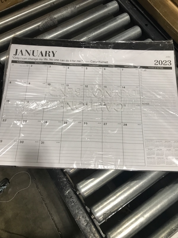 Photo 2 of (10) 2023-2024 Desk Calendar - Large Desk Calendar 2023-2024, Jul. 2023 - Dec. 2024, 22" x 17", Thick Paper with Corner Protectors, Large Ruled Blocks, 2 Hanging Hooks, To Do & Notes - Classic Black new edition 10 pack 