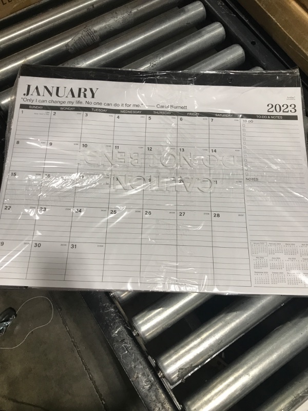 Photo 1 of (10) 2023-2024 Desk Calendar - Large Desk Calendar 2023-2024, Jul. 2023 - Dec. 2024, 22" x 17", Thick Paper with Corner Protectors, Large Ruled Blocks, 2 Hanging Hooks, To Do & Notes - Classic Black new edition 10 pack 