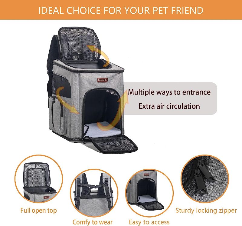 Photo 1 of  Flash Trailer Cat Backpack, Pet Carrier Backpack for Small Cats and Dogs, Puppies Kittens Fully Ventilated Mesh Dog Backpack Bag for Traveling, Hiking, Outdoor