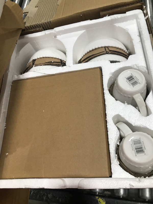 Photo 2 of 16-Piece Solid White Stone Dinnerware Set (Service for 4)