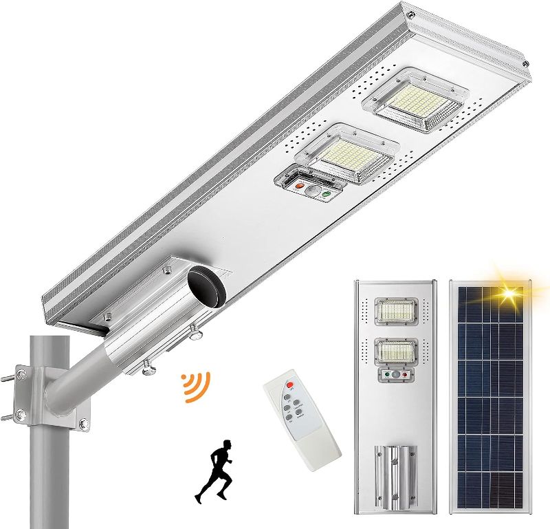 Photo 1 of Lovus 1200W Commercial Solar Street Lights, 30000LM LED Outdoor Solar Flood Security Light Dusk to Dawn with Motion Sensor for Parking Lot, Home, IP65 Waterproof Wall or Pole Mount Light, ST100-033
