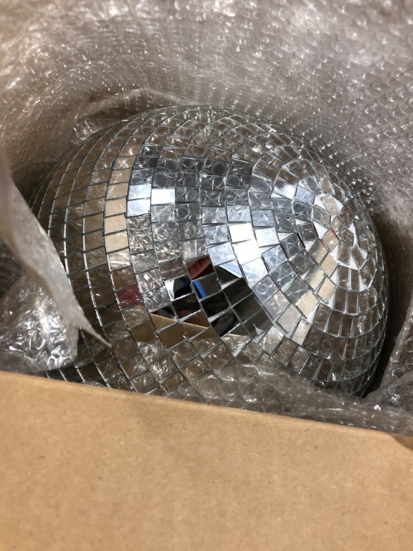 Photo 1 of 11-Inch Mirror Disco Ball, Silver Hanging Party Disco Ball, Reflects Light DJ Lights for Big Party Decorations, Party Design
