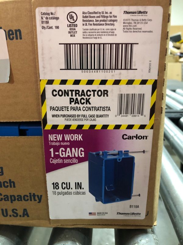 Photo 3 of 18 cu. in. 1-Gang Zip Box Non-Metallic Switch and Outlet Box - Blue (Case of 100)