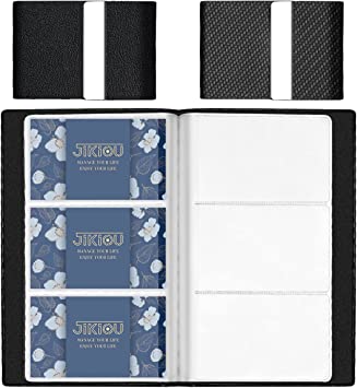 Photo 1 of JIKIOU 1 Pack Business Card Holder Book and 2 Pack Metal Business Card Case Pocket, Lightweight and Portable Multi-Use Name Card Holders for Men & Women, Black 