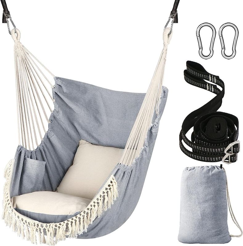 Photo 1 of 
Chihee Hammock Chair Hanging Swing 2 Pillows Included,Strong Webbing Straps and Hooks for Easy Hanging Soft Cotton Hanging