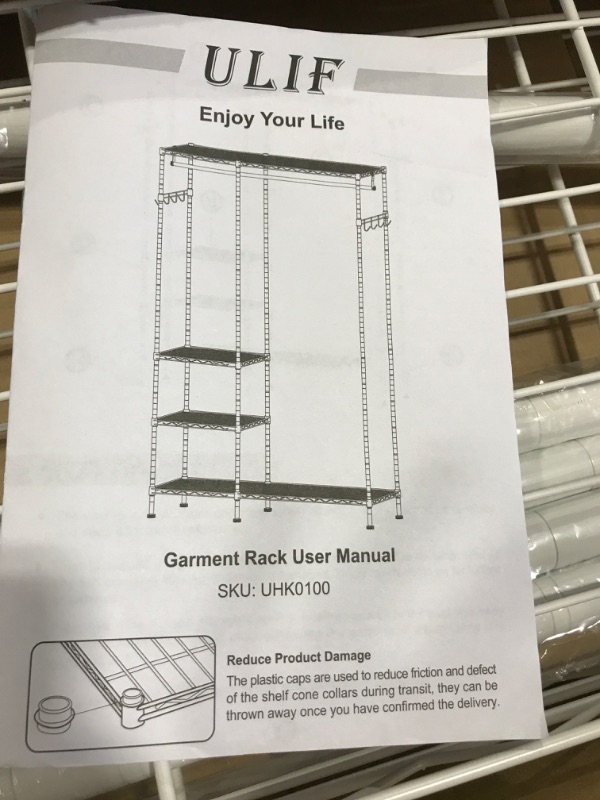 Photo 2 of Ulif F1 Garment Rack for Kids, Baby, Students, and Children's Room, 4 Tiers Freestanding and Portable Heavy Duty Closets, Small Metal Clothes Rack with 2 Hanging Rod, 31.2”W x 11.8”D x 48”H, WHITE 31.2”W x 11.8”D x 48”H Black