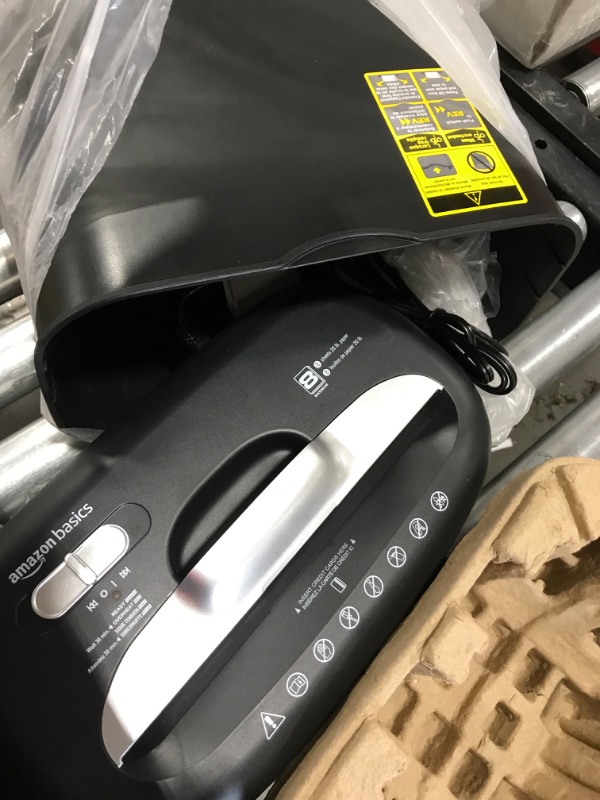 Photo 1 of Amazon Basics 8 Sheet Cross Cut Paper and Credit Card Shredder with 4.1 Gallon Bin, Black