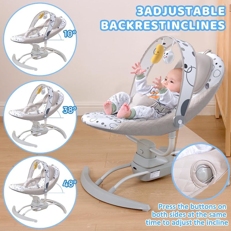 Photo 1 of Electric Baby Swing for Infants, Baby Rocker for Infants with 3 Speeds, 8 Lullab
