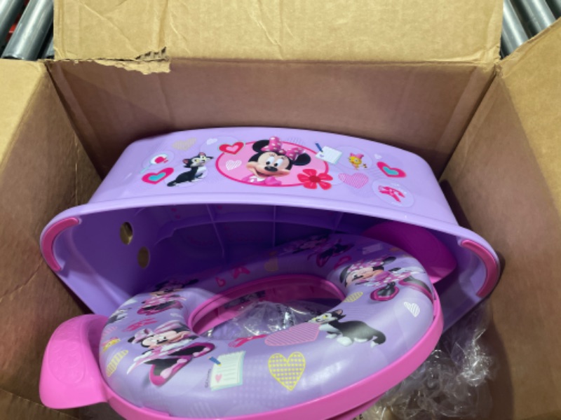 Photo 2 of Disney Minnie Mouse 2 Pc "Happy Helpers" Essential Potty Training Set - Soft Potty Seat, Step Stool