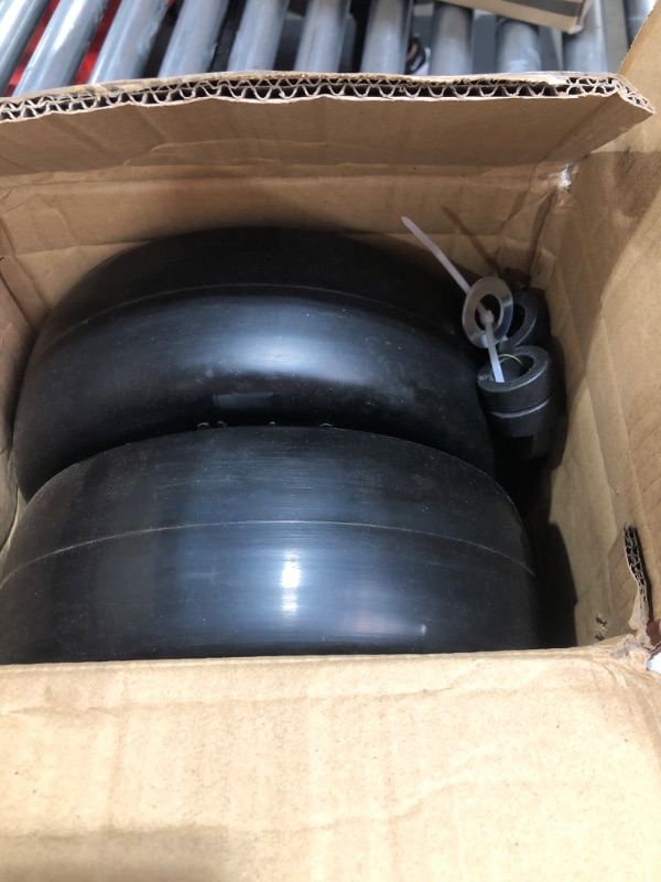 Photo 2 of 2 PCS 11x4.00-5" Flat Free Lawn Mower Tire on Wheel, 3/4" or 5/8" Bushing, 3.4"-4"-4.5-5" Centered Hub, Universal Fit Smooth Tread Tire for Zero Turn Lawn Mowers, with Universal Adapter Kit