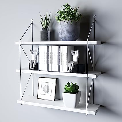 Photo 1 of 3-Tier Display Wall Shelf Storage Rack Wall Rack Holder Rack, White