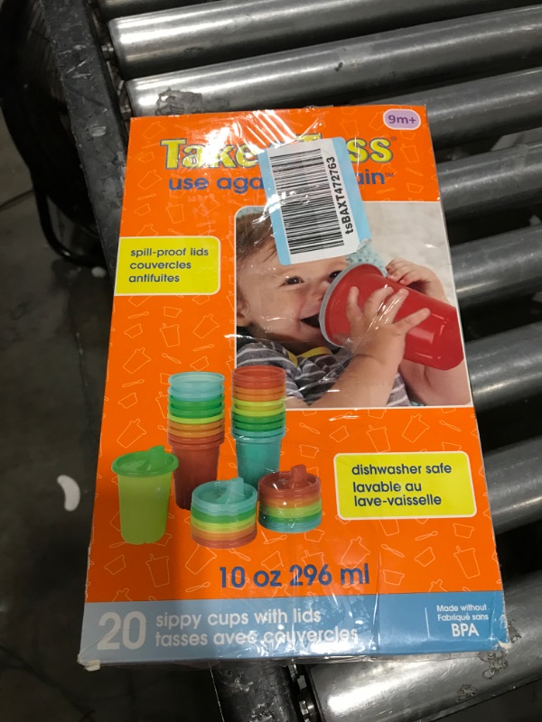 Photo 5 of The First Years Take & Toss Spill Proof Sippy Cups - Rainbow Party Pack - Reusable Toddler Cups - Kids Cups and Snap On Lids for Ages 9 Months and Up - 20 Count (Pack of 2) 20 Count (Pack of 2) Rainbow