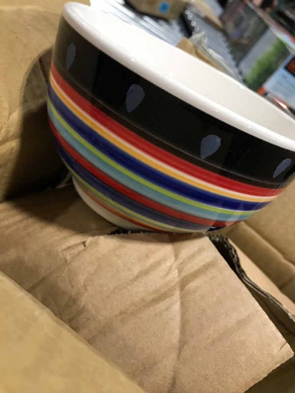 Photo 2 of 4 China Factory 6inch Ceramic Porcelain Bowl with Rainbow Color Ceramic Dinnerware Plate Bowl Dish set of 4 