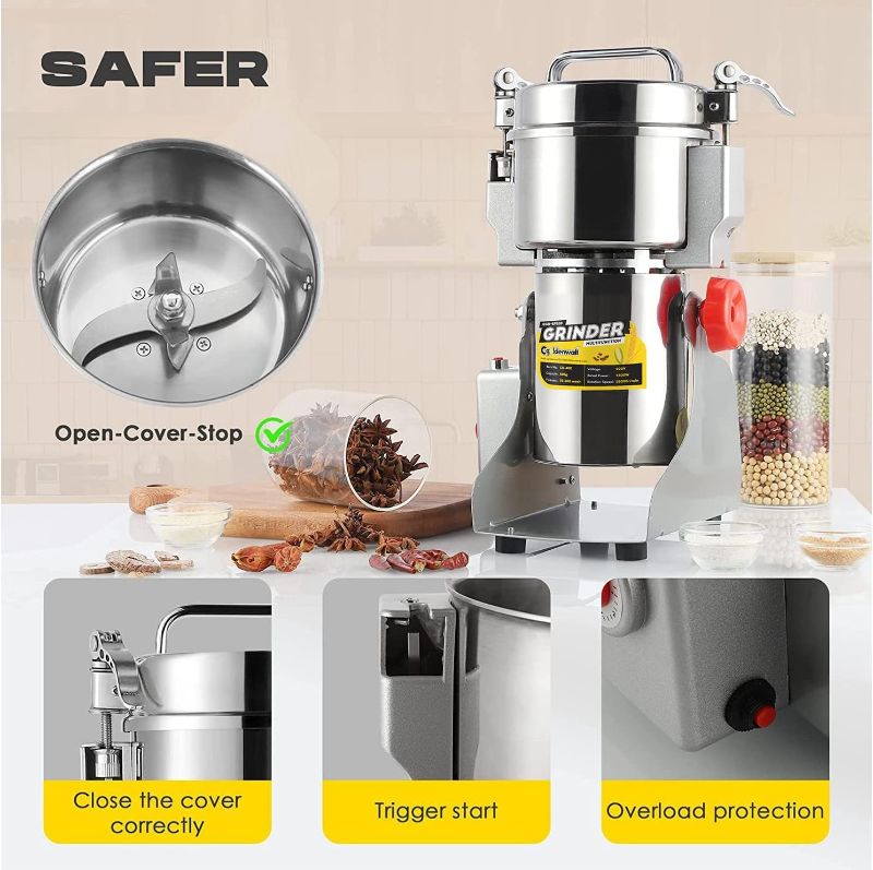 Photo 1 of 400g High-Speed Electric Grain Grinder Mill Stainless Steel Grinder Machine Commercial Grain Mill Spice Grinder Pulverizer for Dried Cereals Grains Spices Herbs 110V Gift for Mom/Wife
