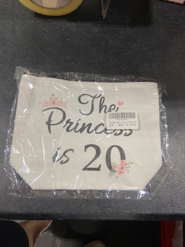 Photo 2 of 20th Birthday Gifts for Girls Best Friend Daughter Funny 20 Year Old Birthday Gift for Her The Princess is 20 Cute Makeup Bag Celebrate Turning Twenty