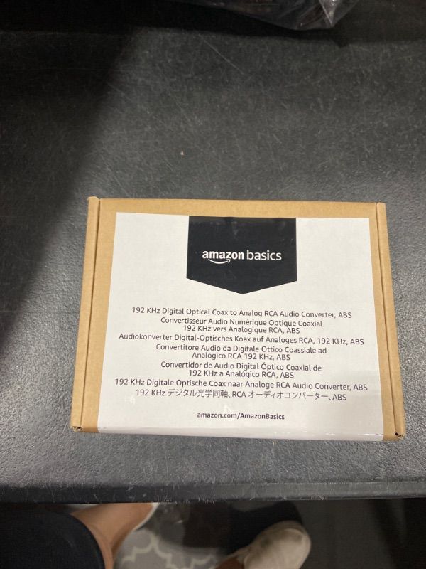 Photo 2 of Amazon Basics 192KHz Digital Optical Coax to Analog RCA Audio Converter, ABS, Black, 2 x 1.6 x 1 inches & 2-Male to 2-Male RCA Audio Stereo Subwoofer Cable - 4 Feet DAC Converter + Subwoofer Cable - 4 Feet