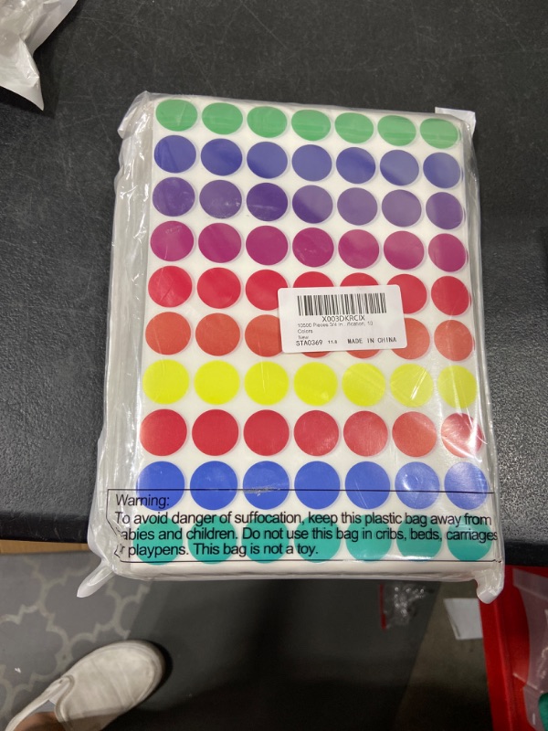 Photo 2 of 10000 Pieces 3/4 Inch Round Color Coding Labels Roll Adhesive Solid Colors Dot Stickers Assorted Colored Circle Stickers for Inventory Organize, File Classification, 10 Colors