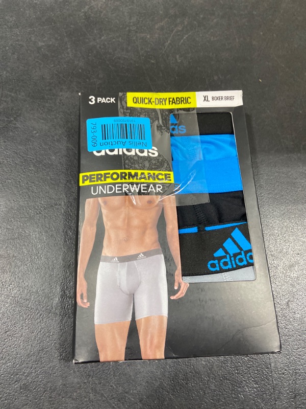 Photo 2 of adidas Men's Performance Boxer Brief Underwear (3-Pack) X-Large Solar Blue/Black/Grey