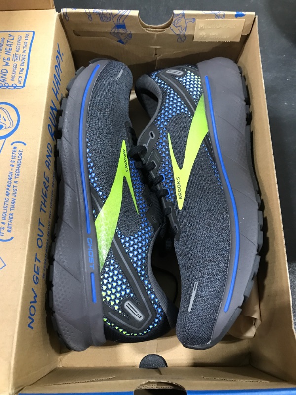 Photo 2 of Brooks Men's Ghost 14 Neutral Running Shoe 12 Black/Blue/Nightlife