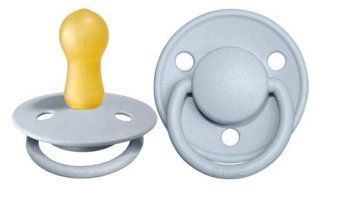 Photo 1 of BIBS Pacifiers - De Lux Collection | BPA-Free Baby Pacifier | Made in Denmark | Set of 2 Baby Blue Color Premium Soothers | Size 6-18 Months
