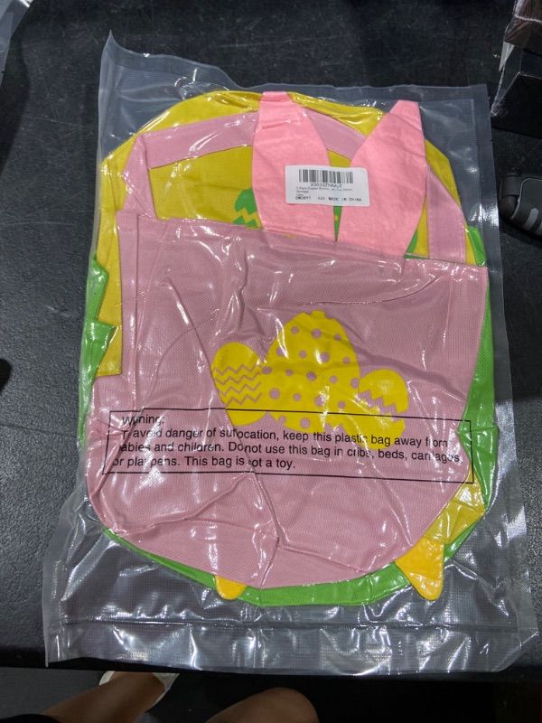 Photo 1 of 3 Pack Easter Bunny Basket Bags Empty Easter Baskets for Kids Easter Bunny Bags Bunny Ear Easter Totes Easter Buckets for Baby Shower Easter Holiday Toy Decor Storage