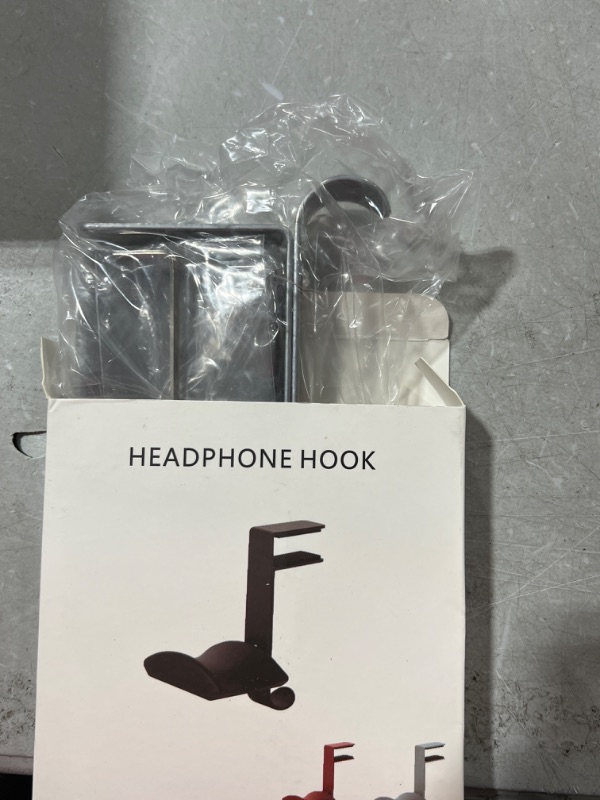 Photo 2 of  Metal Headphone Clamp-On Hanger Holder ,Gaming Headset Hook Under Desk (SILVER)