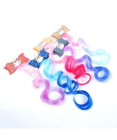 Photo 1 of 4 pack of gradient color unicorn hair bows/clips