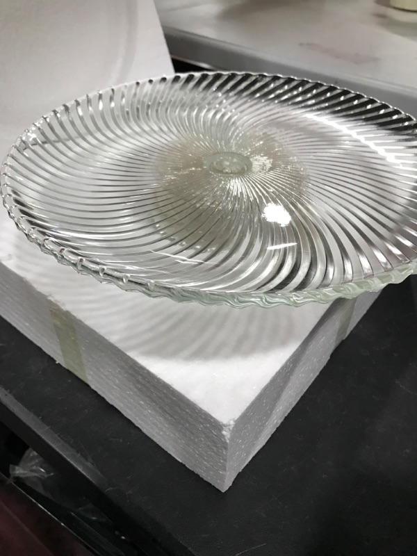 Photo 1 of 12.5 " beautiful vintage swirled glass platter