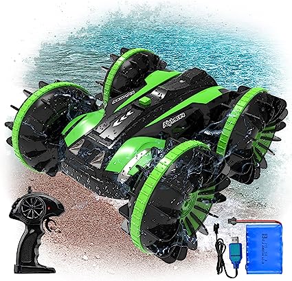 Photo 1 of  Amphibious Remote Control Car -RC Stunt Car for Kids 2.4 GHz 4WD Remote Control Boat Waterproof RC Car Rotate 360° Offroad, All-Terrain RC Car Beach Pool
