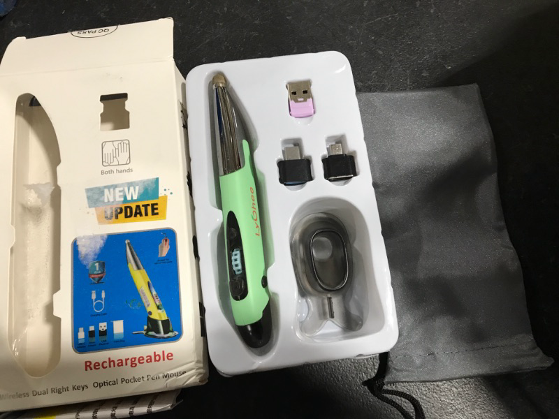 Photo 1 of 2022 Upgrade Wireless Optical Pocket Pen Mouse with Stylus Function, Promi 2.4G USB Digital Optical Pen Mouse, Adjustable 800/1200/1600 DPI Ergonomic Mice for PC Laptop Notebook Computer Mac(Green)
