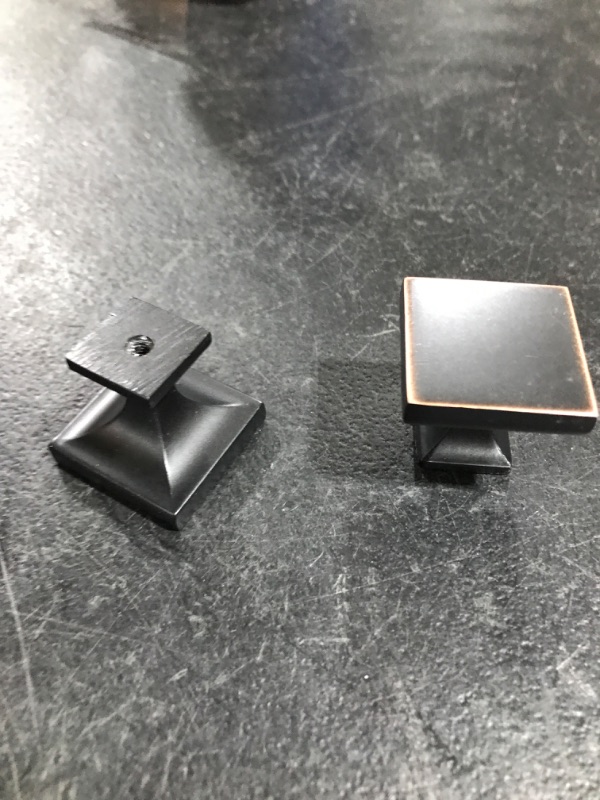 Photo 1 of 12 pack of drawer pulls- black metal square ends