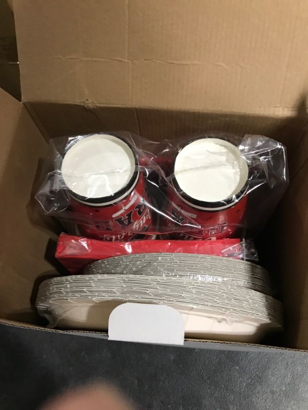 Photo 1 of Graduation Party Supplies Gatherfun 2023 Graduation Party Dinnerware Set Red Disposable Paper Plates Napkins Cups Tablecloth Banner for Congrats Grad Party Decorations, Serve 25