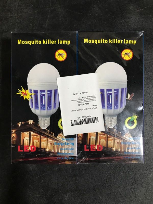 Photo 2 of 2 Pack Bug Zapper Light Bulbs, Mosquito Light Bulb Zapper 2 in 1 Mosquito Zapper Bulb UV LED Bug Light Bulbs for Patio and Indoor
