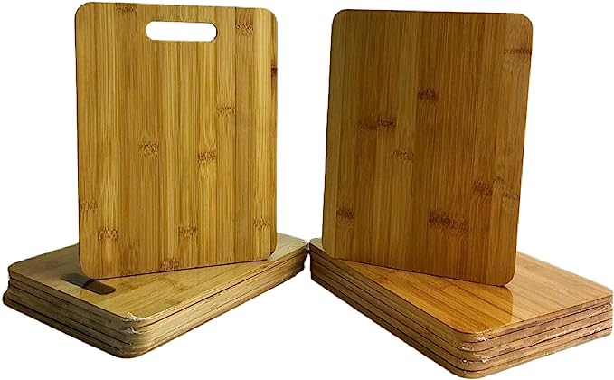 Photo 1 of (Set of 12) 12x9" Bulk Plain Rectangular Blank Bamboo Cutting Boards 