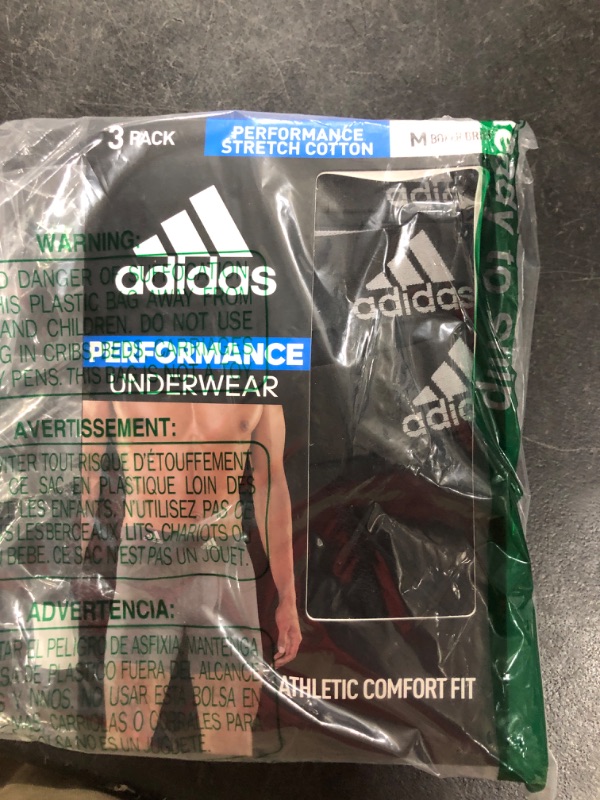 Photo 2 of adidas Men's Stretch Cotton Boxer Brief Underwear (3-Pack) Medium Black/Light Onix Grey