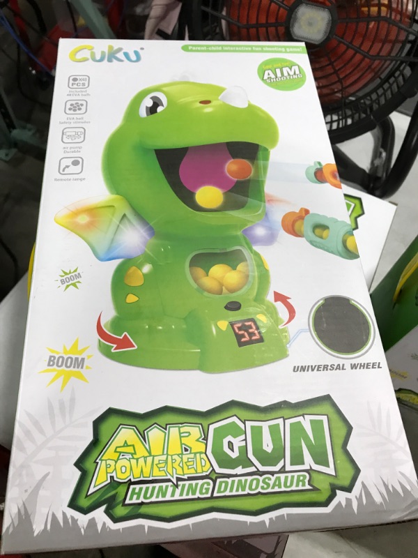 Photo 2 of Dinosaur Toys Shooting Target Toy Gun for Kids-Air Pump Shooting Game with 36 Foam Balls,Electronic Target Practice Party Toys with Score Record,Sound and LED,Gifts for 5 6 7 8 9 Years Old Boys Girls