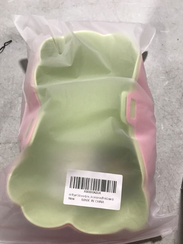 Photo 1 of 2 Pack Air Fryer Silicone Liners, Air Fryer Accessories for 3 to 5 QT, Replacement of Flammable Parchment Paper, Reusable Airfryer Liners Silicone, Baking Tray, Pink+Green, (Top 7.5in, Bottom 6.6in) Pink+Green 7.5inch?3 to 5 QT?