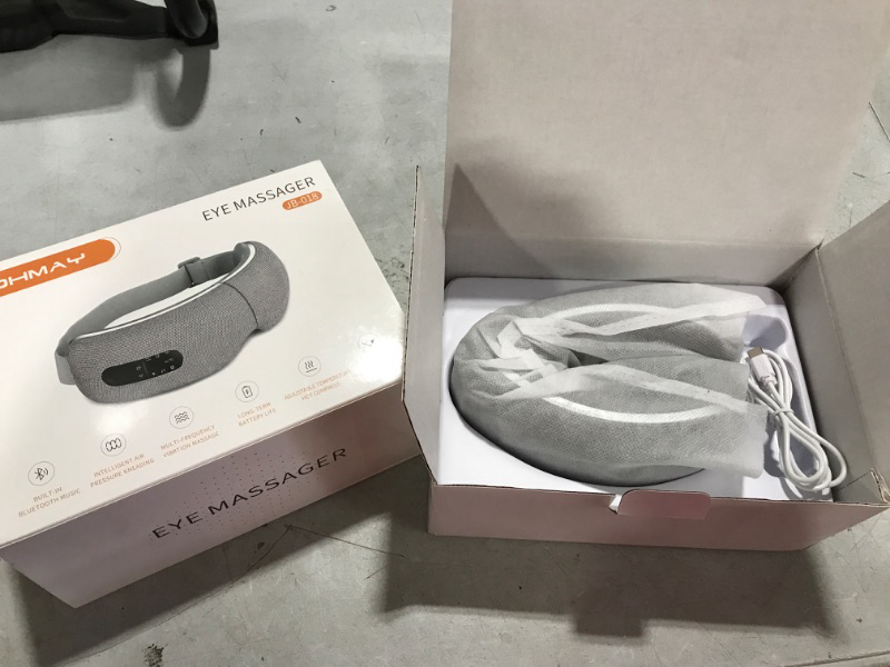 Photo 2 of Eye Massager with Heat, Smart Eye Massager with Bluetooth Music, Foldable Heated Massager for Migraines, Eye Strain & Eye Relax, Unique Gifts for Women or Men, Gray